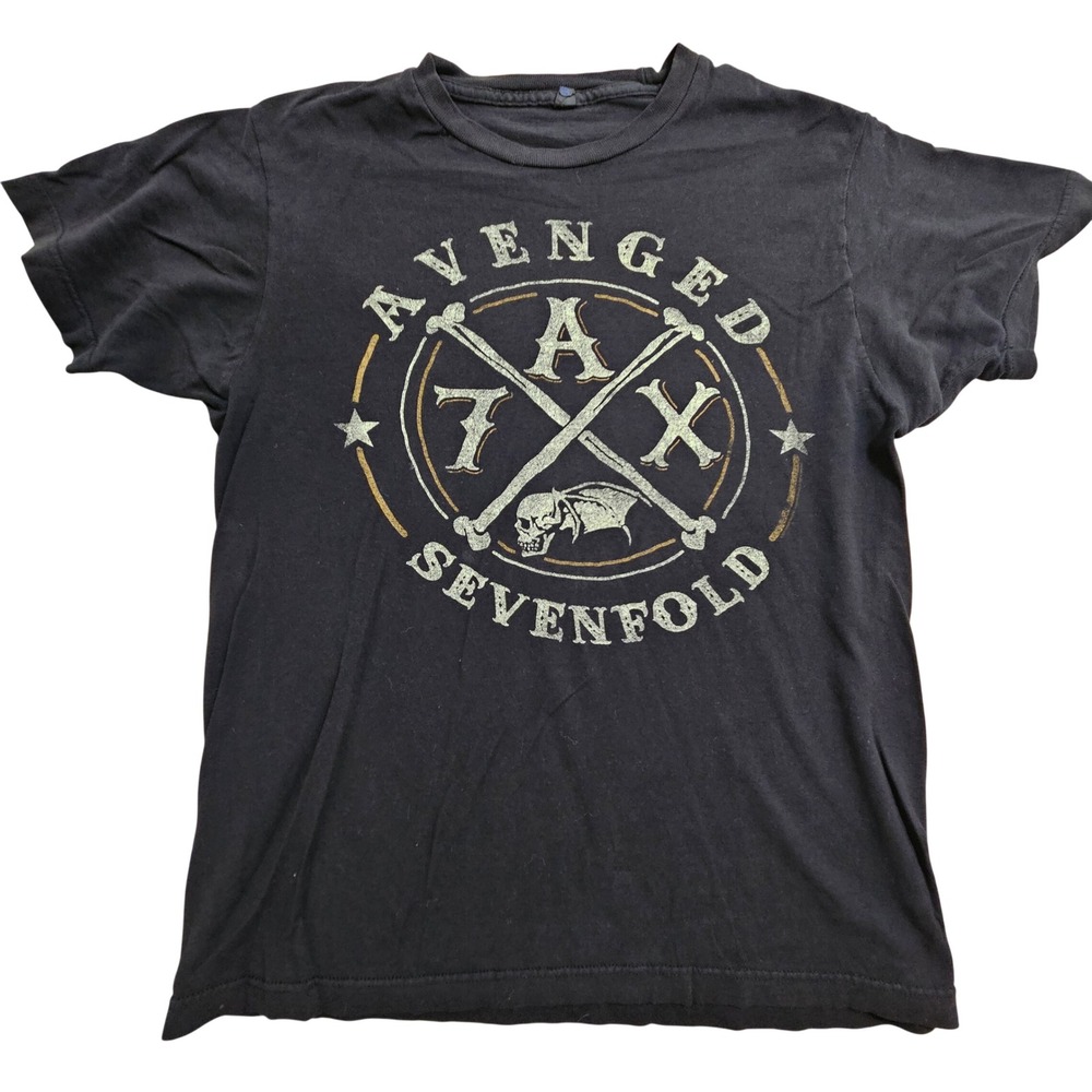 Avenged Sevenfold T-Shirt Mens M Black 2014‎ Shepherd of Fire Tour Graphic Tee